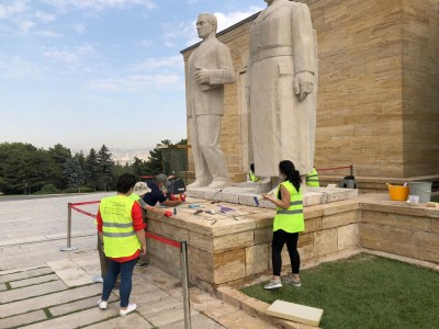 Projekt Für Die Restaurierungsarbeiten Für Die In Anıtkabir Auf Der Strasse Mit Löwen Befindlichen Statuten Der Türkischen Männer-, Türkischen Frauen- Und 24 Löwenstatuen Mit Dem Sockel